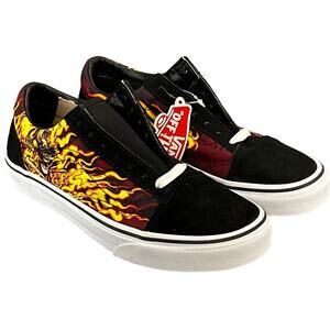 Vans Old Skool Samurai Rising Flame Black Red Yellow Sneakers Men 5.5 / Women 7